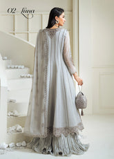 Celine By Alizeh Embroidered Chiffon 3 Piece Unstitched Suit AF25C D-8002 LUNA